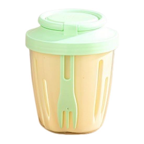 Portable Salad Cup with Fork Double-Layer Salad Bowl for Efficient Drainage Yogurt