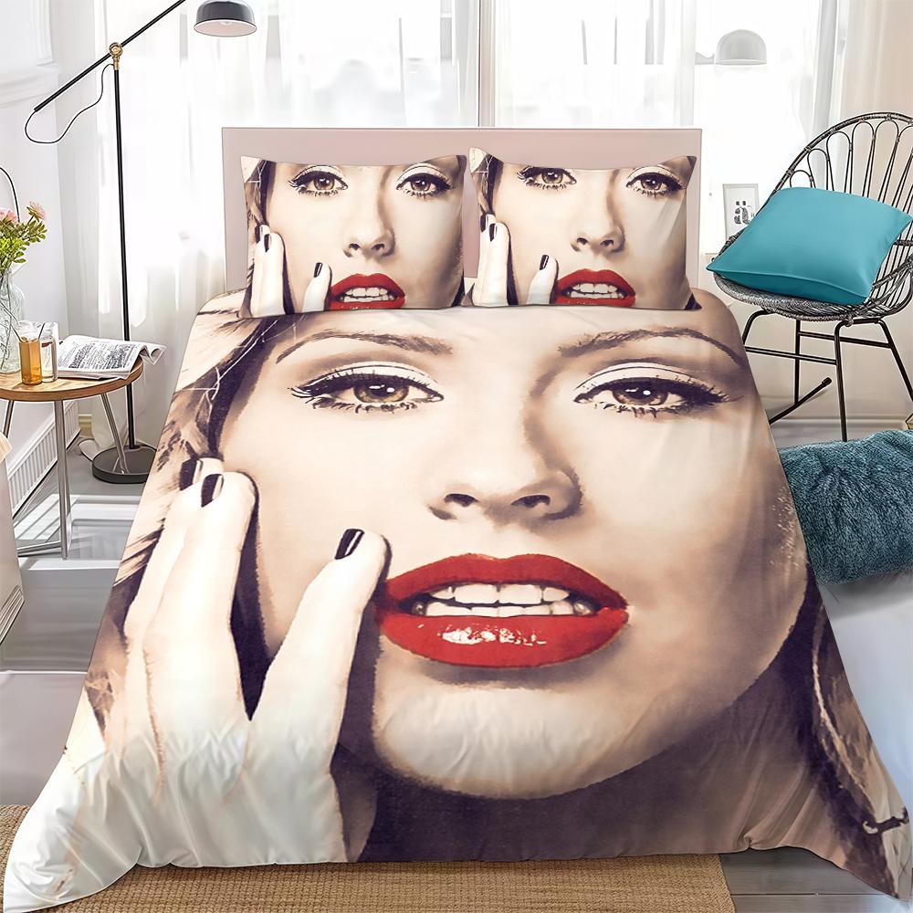 Christina Aguilera Duvet Cover Set Home Style Bedding Soft Laundry Cotton Bed 3 Piece Set Student Dormitory Gift