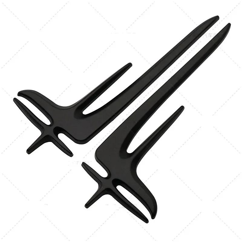 1Pairs 3D ABS Black Silver Car Side Fender Emblem Badge Sticker Decals For Mercedes Benz C200L E260L E300L E350L Accessories RY1