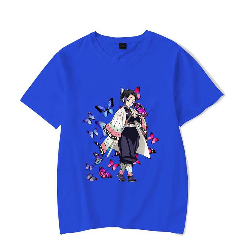 New Kochou Shinobu Printed T-shirts for Women Summer Tee Shirts Hot Anime Casual Short Sleeve Round Neck Tops T-shirts