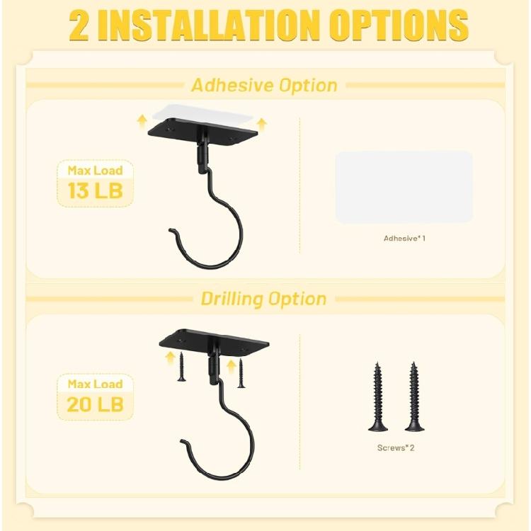 2Pcs Wall Mounted Hook For Fruit Storage And Home Organization