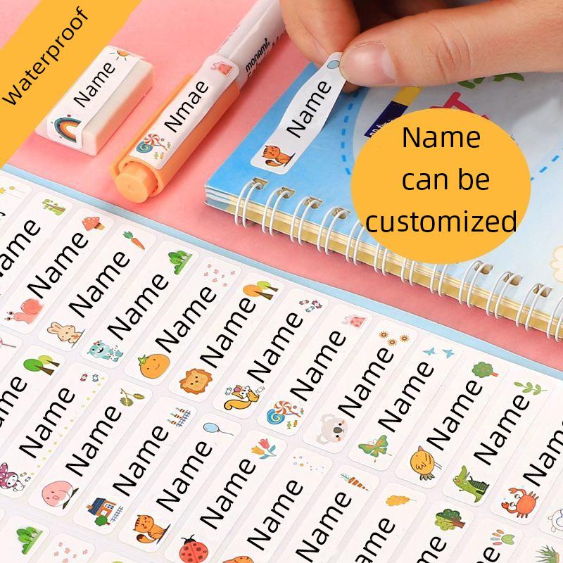 Personalized Waterproof Animal Stickers for Kids - Custom Name Labels School Supplies, Durable Party Favors & Gifts