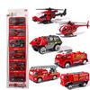 1:87 Hochwertiges Thema Legierung Auto Modell Set 6 Stück Feuerwehr Militärpolizei Legierung Auto Spielzeugauto Weihnachtsgeschenk für Kinder