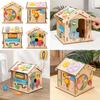 Wooden Busy House Toy For Kids With Educational Activities And Multifunctional Puzzle