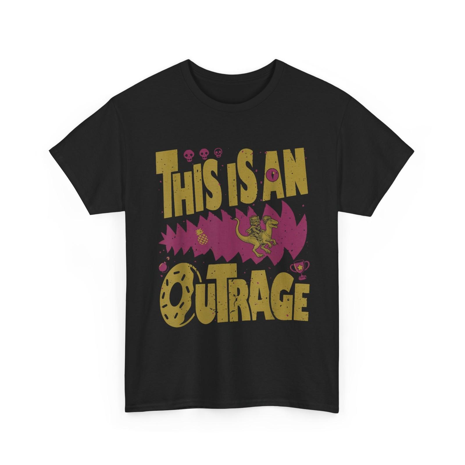 This is an Outrage Funny Princess Cat Riding Dinosaur T-Shirt S
