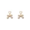 Needle Korean Fashion White Bow Drop Earrings for Women Jewelry Trending New Women's French Pearl Earrings