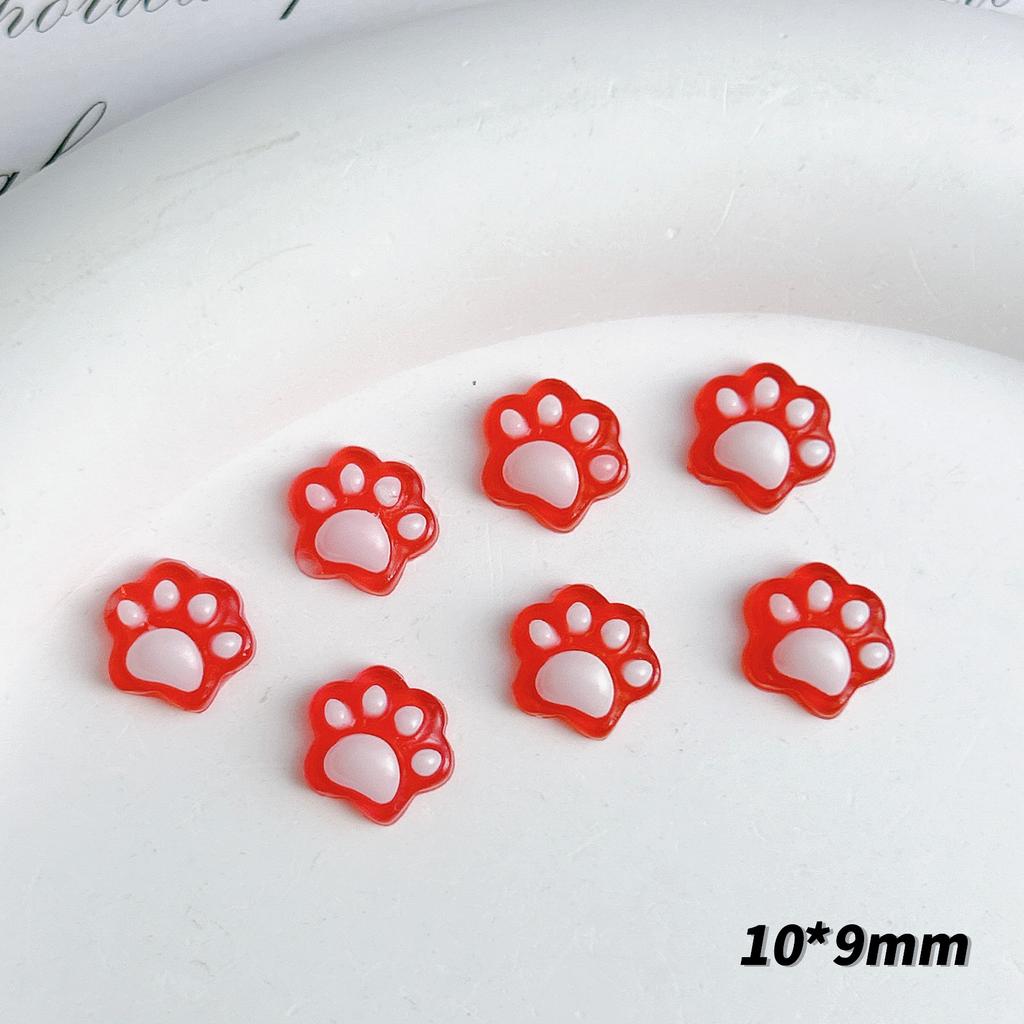 Luminous Color Changing Cute Cartoon Cat Paw Nail Art Decorations Semi-Transparent Nail Decorations Cream Glue Phone Case DIY