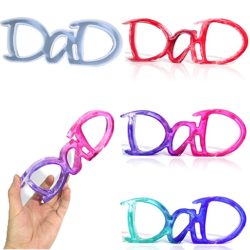 Dad Letter Silicone Mold  Crystal Epoxy Resin Mould Keychain Pendant Jewelry Making Tools Fathers Day Gift Home Decor