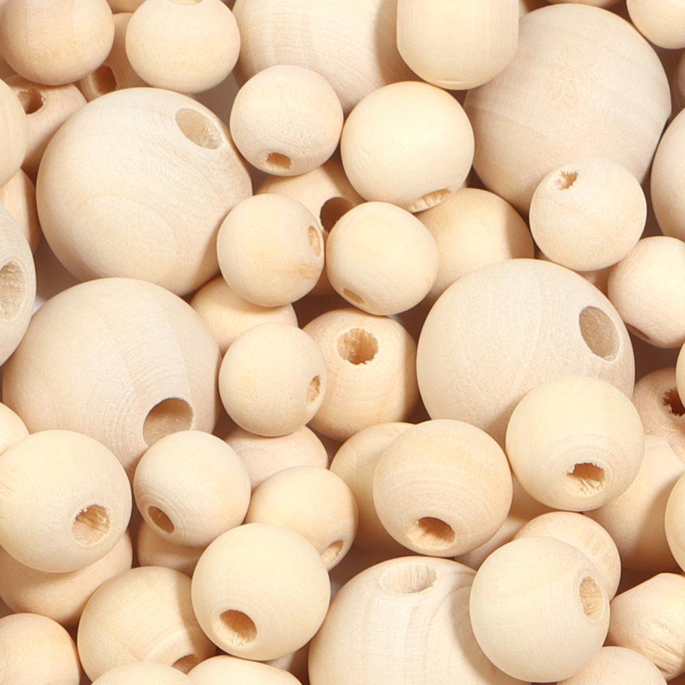 10-100pcs/lot 6-30mm Colorful Round Wooden Beads Loose Spacer Ball Wood Beads For DIY Phone Chains Bracelet Jewelry Accessories
