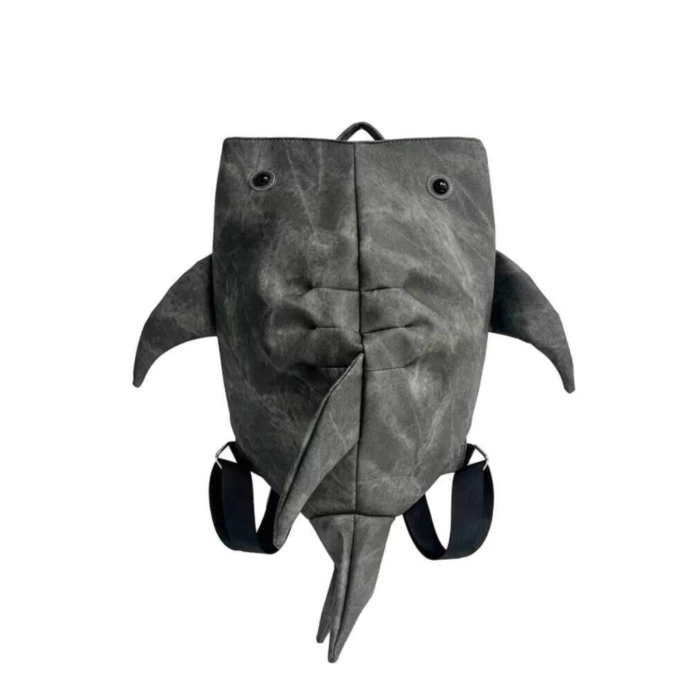 Sac à dos forme Requin-baleine drôle Y2K Sac à dos durable grande capacité Femmes Hommes Mignon Dessin animé d'extérieur Sac de voyage Sac d'école pour étudiant