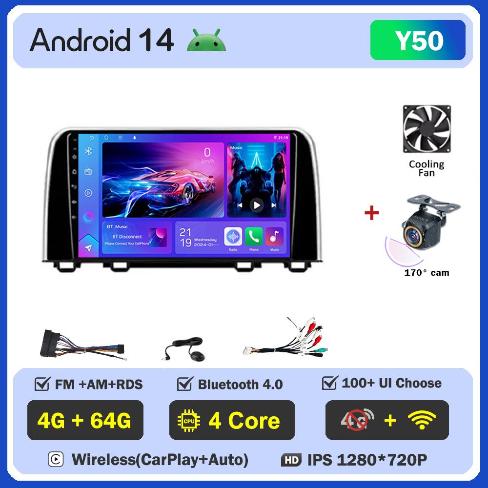 Car Multimedia Player For Honda CRV CR-V 5 RT RW 2016-2018 Car Radio Player Stereo Head Unit Wireless Android Auto GPS 5G Wifi