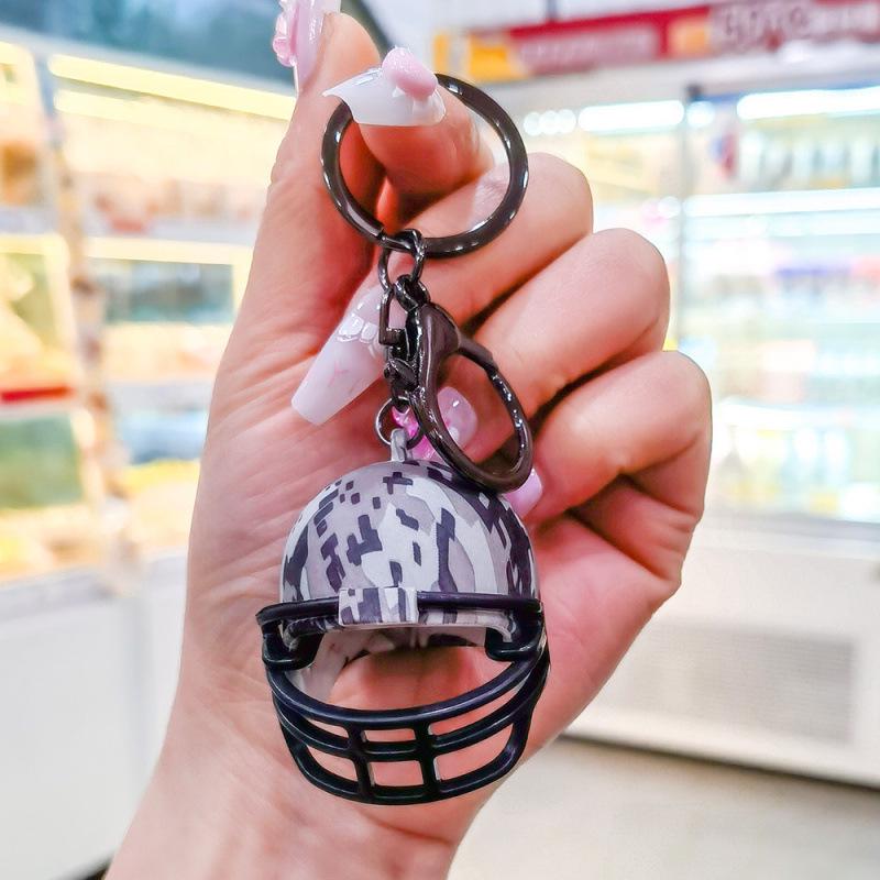 Portachiavi Casco da Rugby Stile Americano Giocattolo in Miniatura