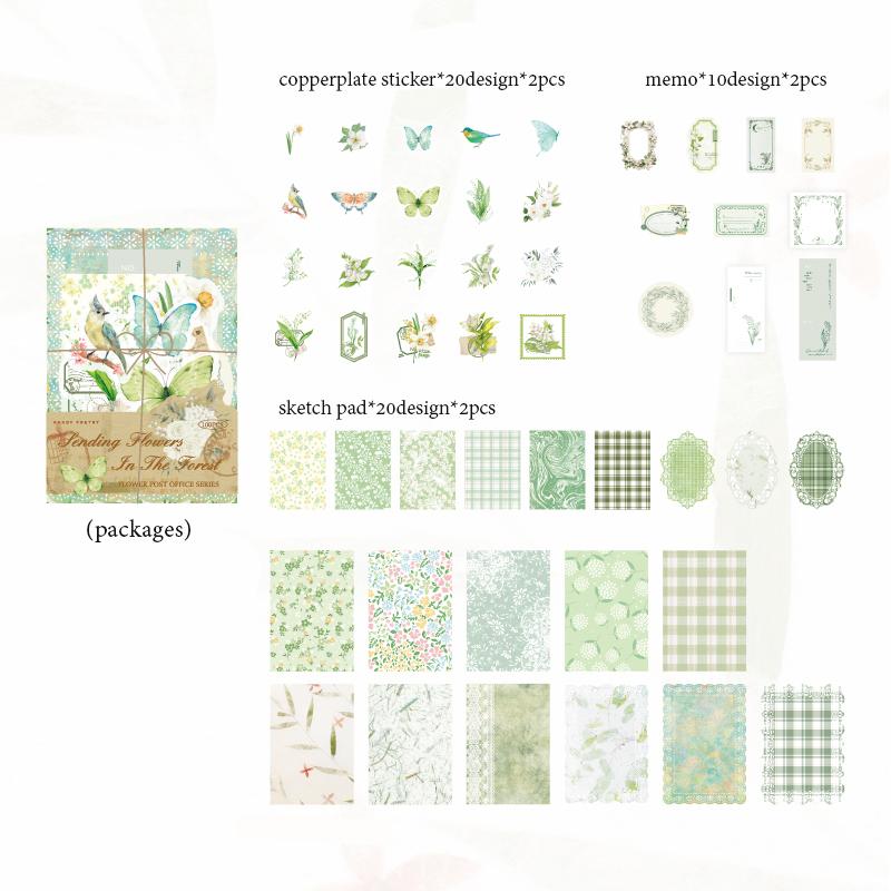 100pcs/set Mixed Material Pack Flower Series Hollow Lace Handbook Border Primer Paper DIY Decorative Sticker Notes Scrapbook