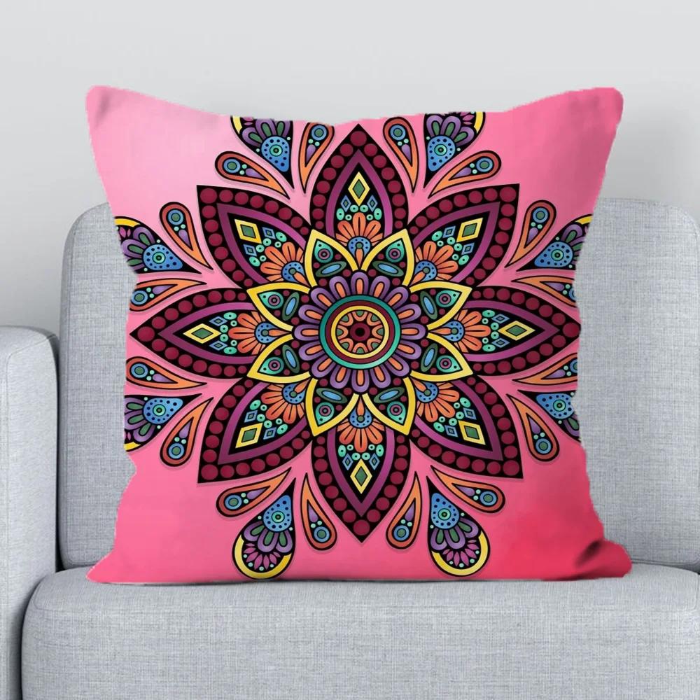 Mandala Style Decorative Pillowcases for Pillows Chair Cushion Cover xcm Fall Decor Pillowcase Short Plush Pillow Hugs