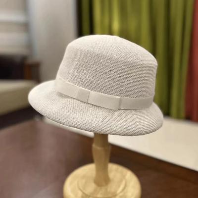 Ins Chic Summer Breathable Knitted Yarn Elegant Vacation Lady Sun Cap Women Beret Hat