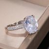 Ny Silverfärg Delikat Oval Cubic Zircon Stone Kvinnor Brudring för bröllop Förlovningsfest Bästa presenten till frun Klassiska ringar