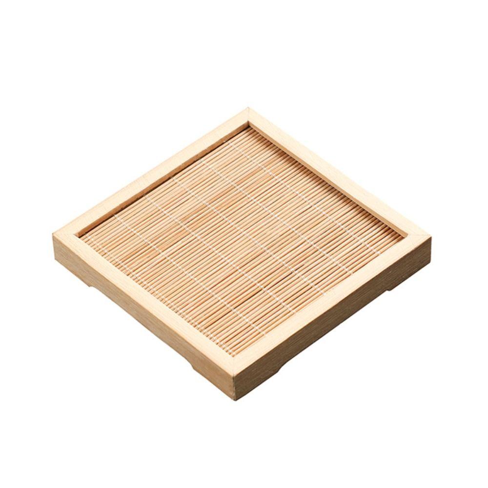 Natürliche Bambus Hamster Kühlmatte Quadratisch Atmungsaktiv Hamster Wärmeableitung Kissen Dessert Gebäckschale Teetasse