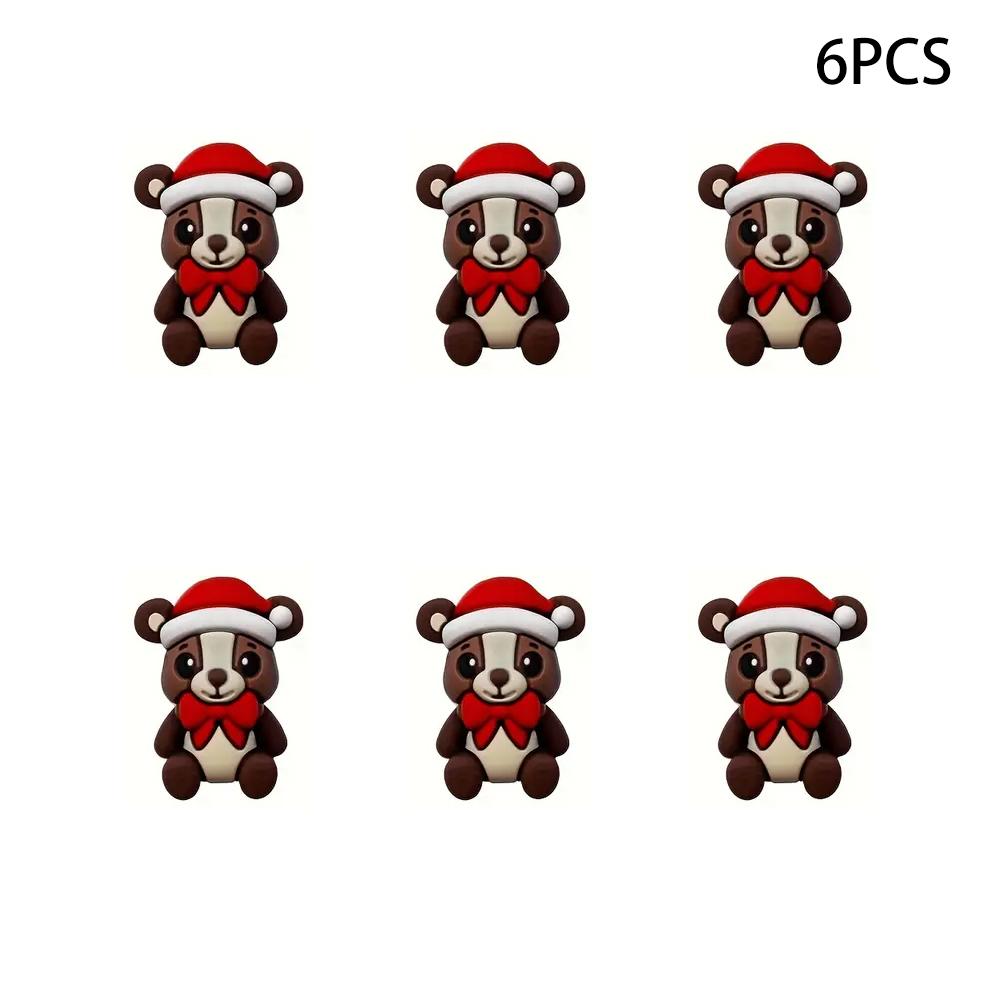 6/32PCS Multi-Size Christmas-Themed Silicone Beads Set, Perfect for DIY Crafting Keychains, Necklaces, Bracelets & More