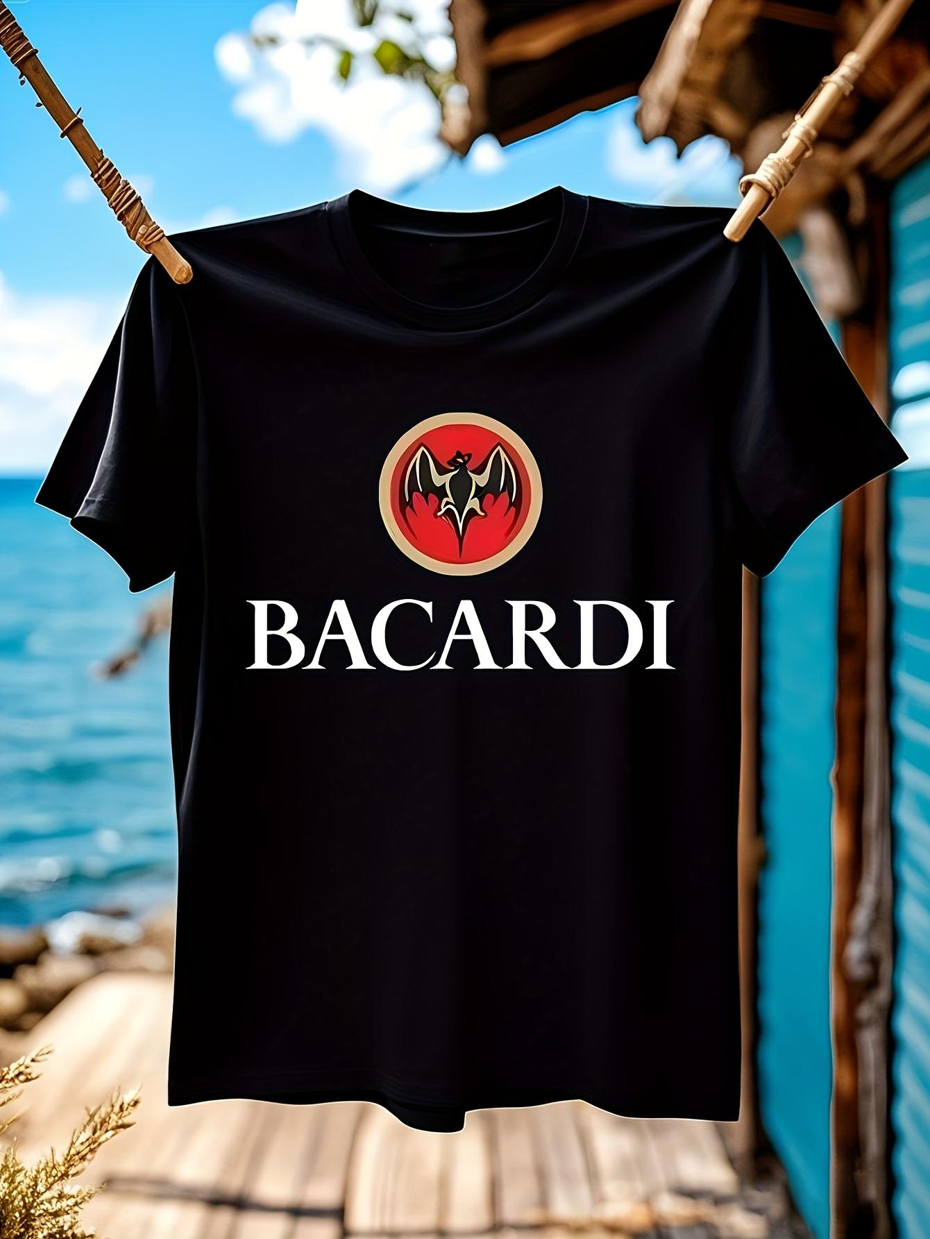 Bacardi Tshirt - Black with Bold Red White Logo L