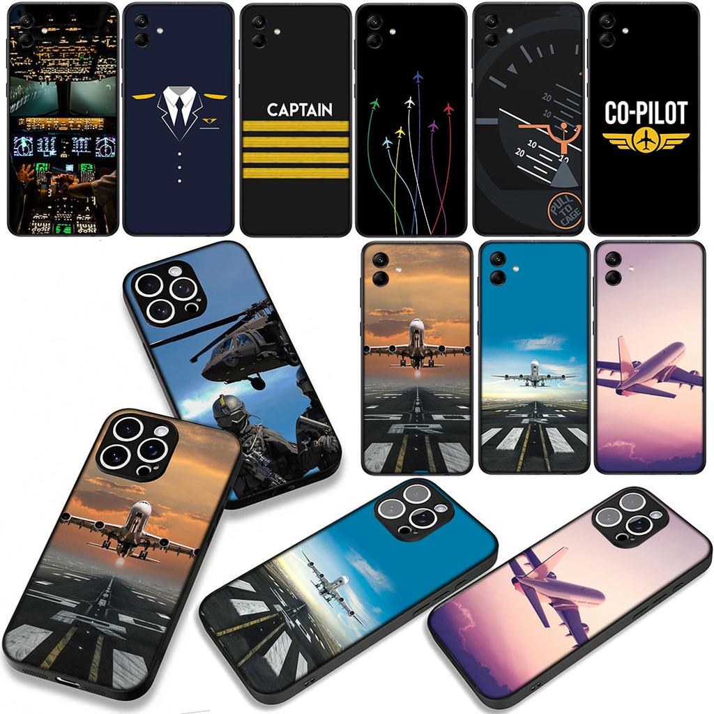 Aircraft Airplane Pilot Epaulette Case for Samsung Galaxy A07 A13 A12 A14 A23 A42 A50 A51 A52 A53 A70 A71 A72 A04 Note 20 9 8 10