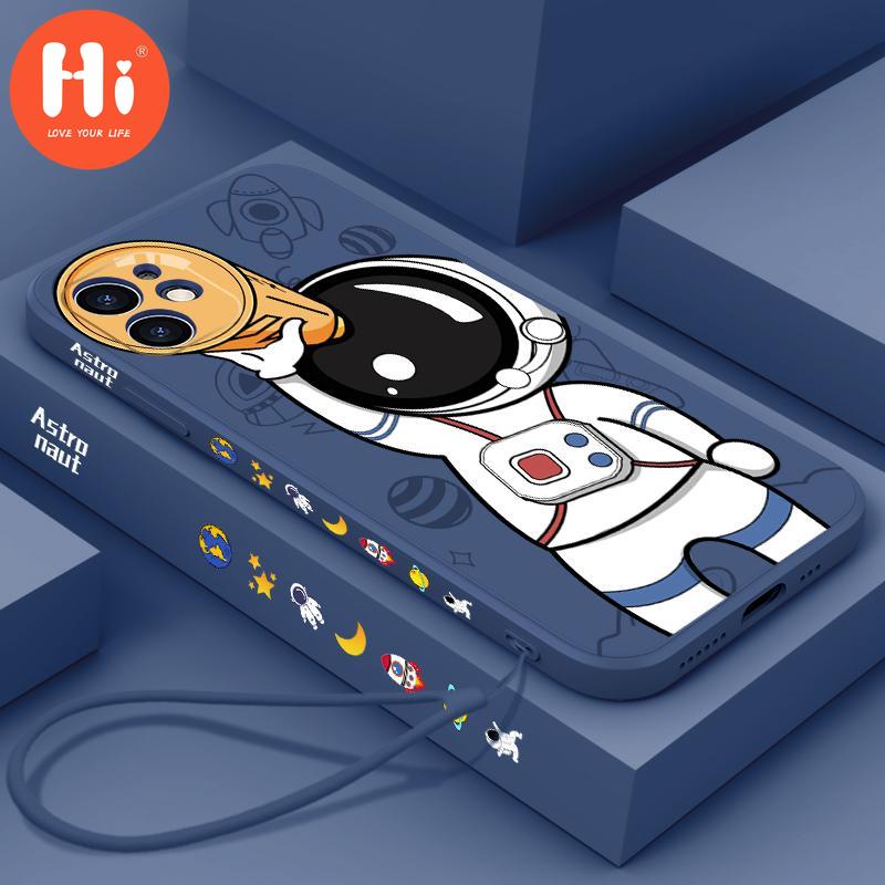 

Для iPhone 14 Pro 13 12 Pro Max 12 11 XR XS 8 7 ремешок астронавта силиконовый мягкий чехол