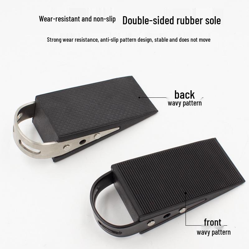 Non-slip Rubber Wood and Stainless Steel Door Stopper for Glass and Thick Doors