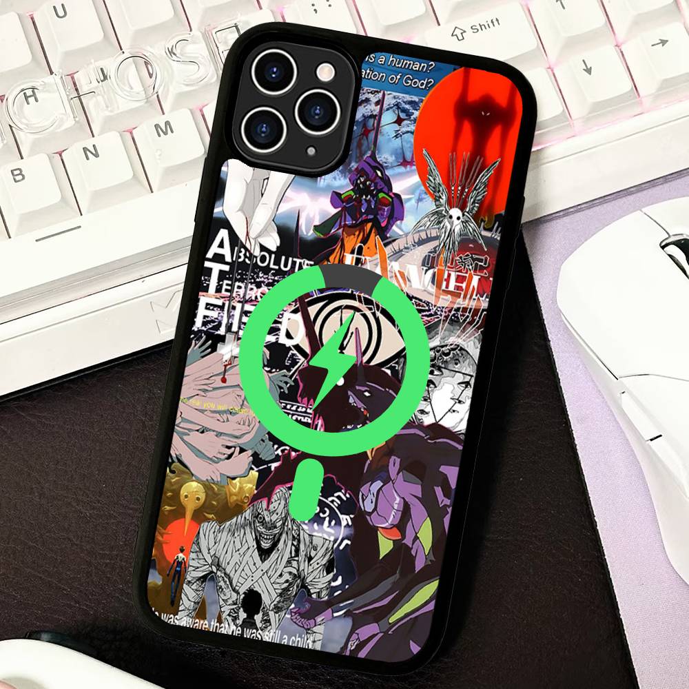 

N-Neon G-Genesis E-Evangelion For Magsafe Case For IPhone 17 16 Pro Max 15 14 Plus 13 12 11 Wireless Charging Phone Cover iPhone 14