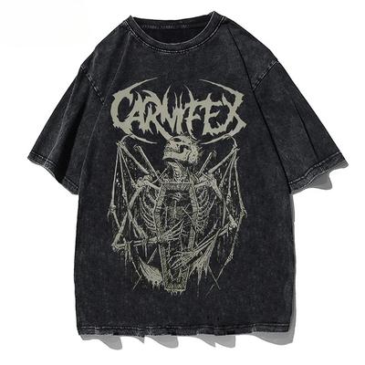 Erkekler İçin Yazlık Gotik Tişört Estetik Bol Unisex Tişört Punk Koyu Grunge Sokak Giyimi Gotik Üst Harajuku Pamuklu Erkek Giyim