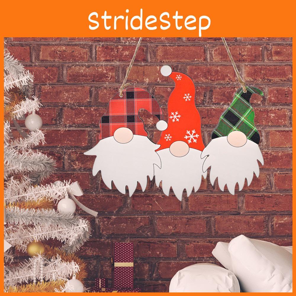 Christmas Decoration Wooden Three Head Rudolph Door Hanging Home Decoration Wall