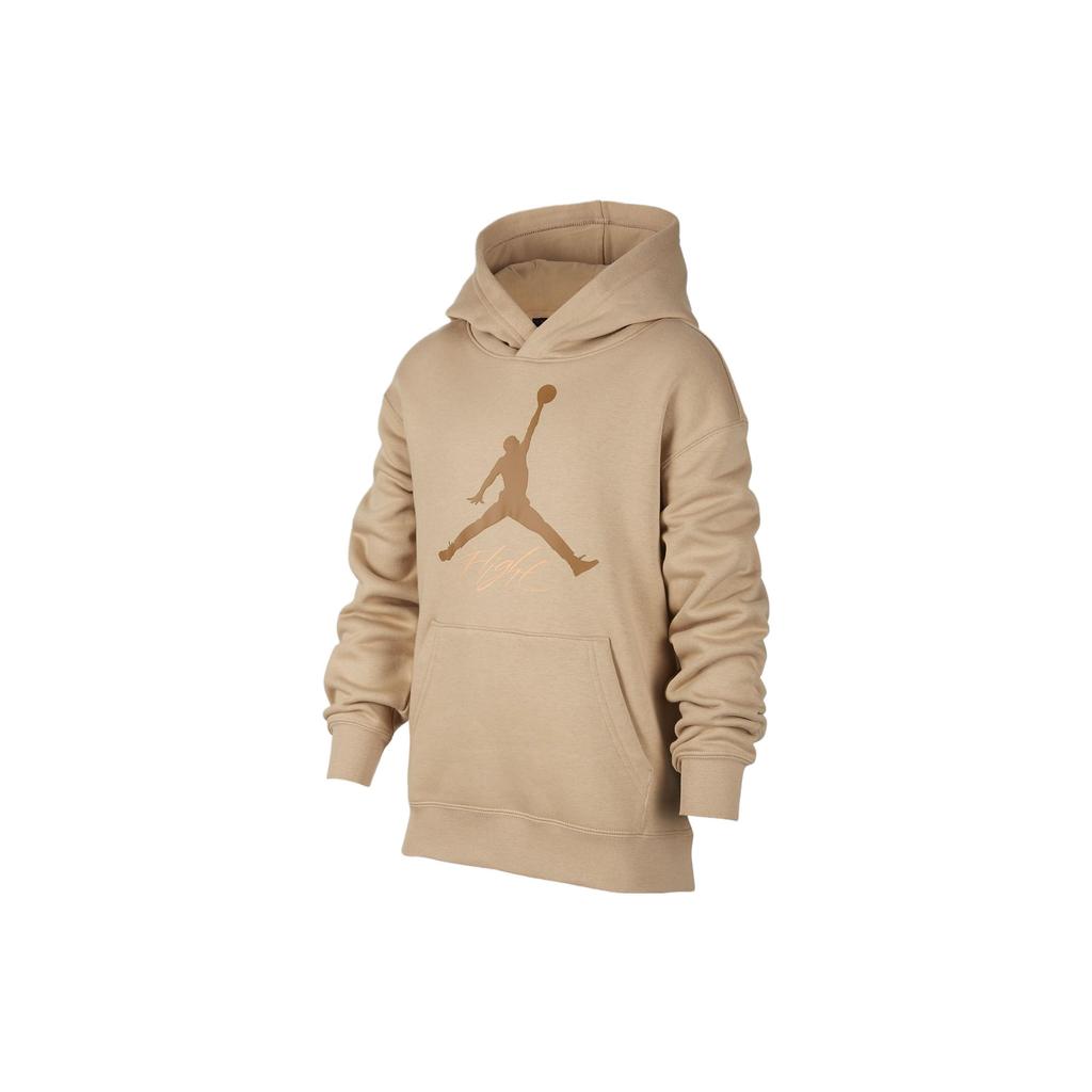 Jordan Logo Printed Hooded Long Sleeve Sweatshirt Kids Sweatshirt Khaki FV5827-200