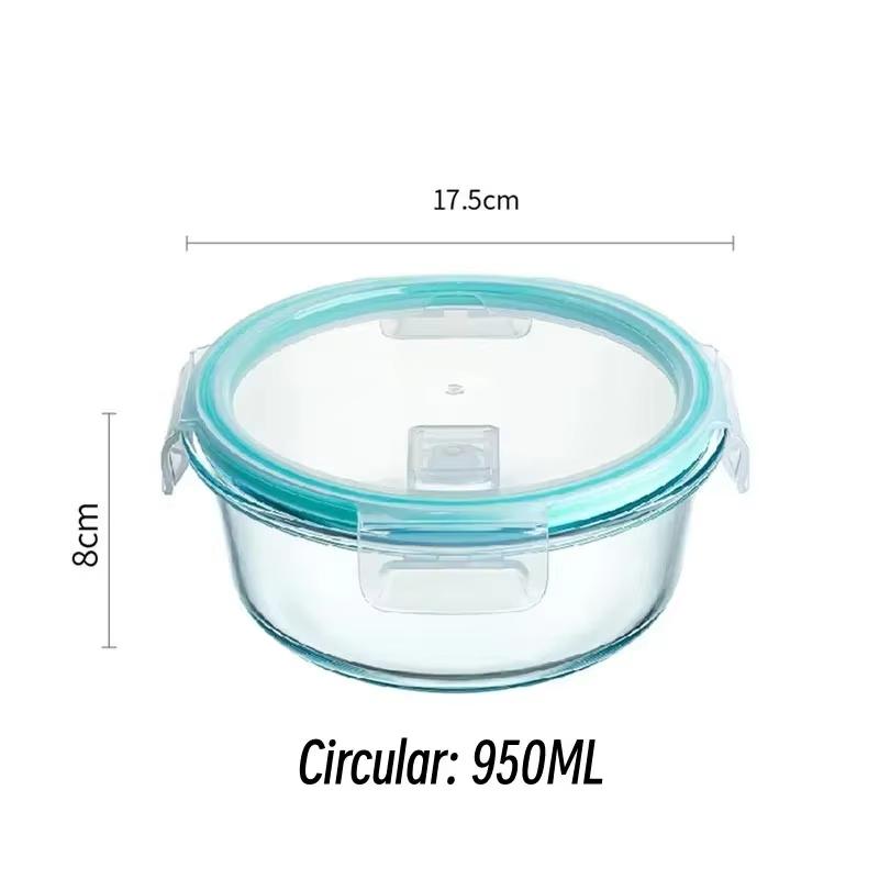 Glass Meal Prep Containers Lunch Box, Food Storage Containers with Locking Lids, Airtight Bento Box, Microwave Oven, Dishwasher