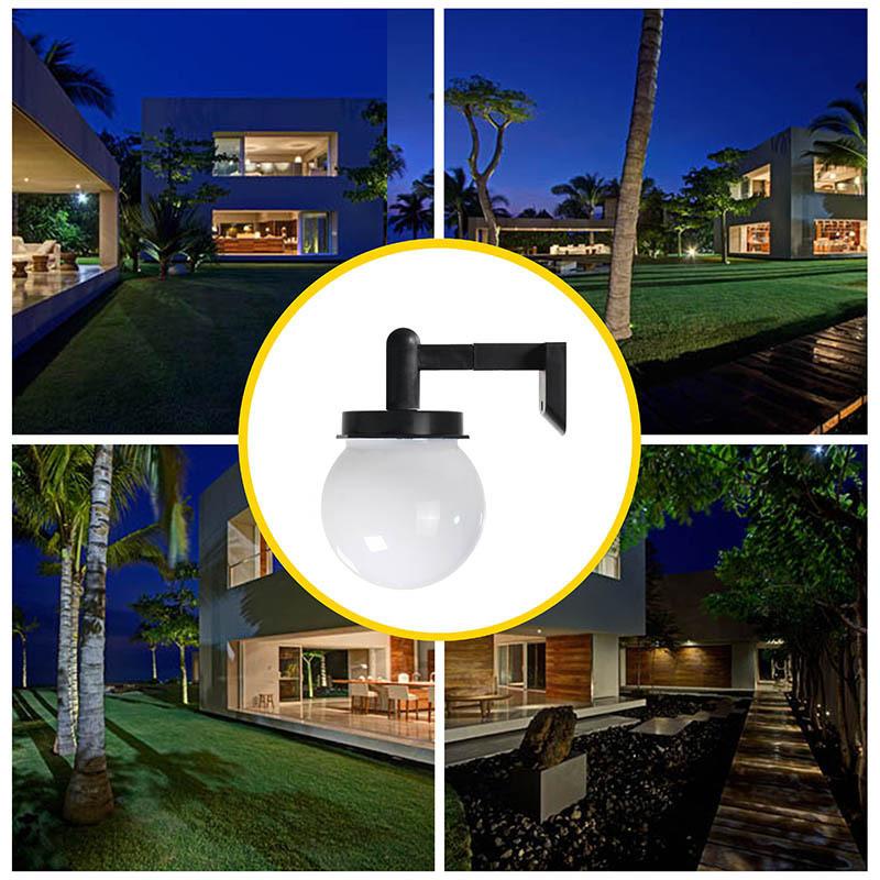 Modern Outdoor Led Wall Light Glass Stainless Steel Globe Design Ip44 Certified