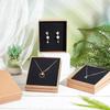 8pcs Kraft Paper Cardboard Jewelry Set Box Earring & Necklace & Ring Box Rectangle BurlyWood 13x11x3cm