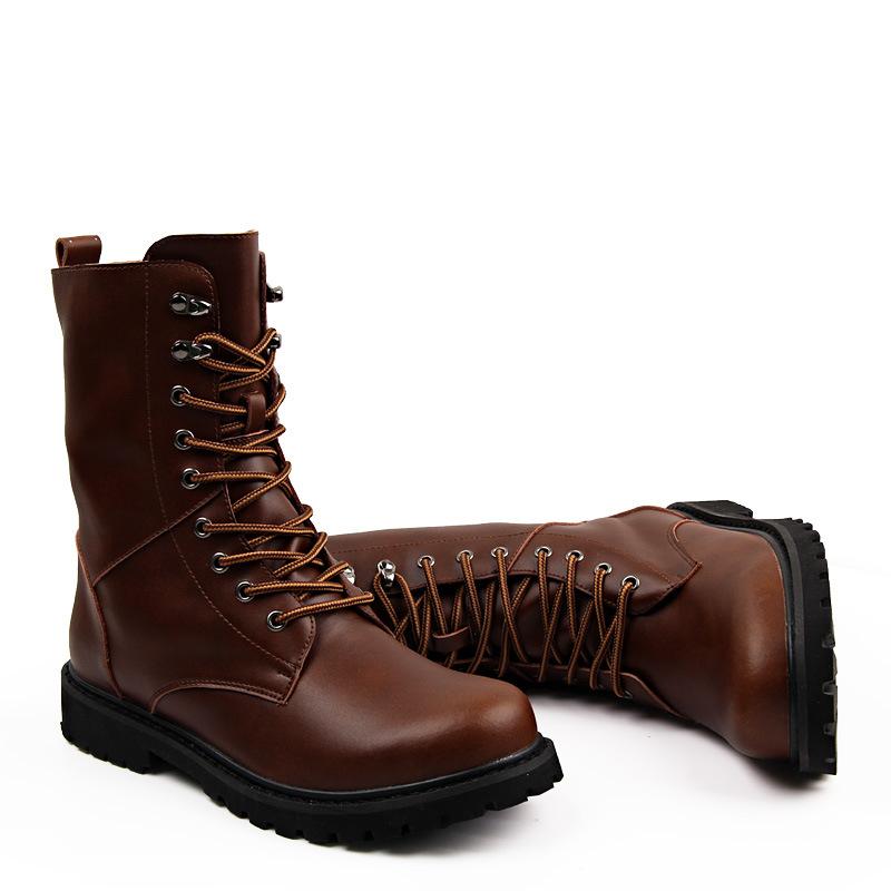 Moda Hombre Cuero Negro Encaje Militar Ejército Botas de Combate Hombres  Botines Zapatos comprar a buen precio — entrega gratuita, reseñas reales  con fotos — Joom