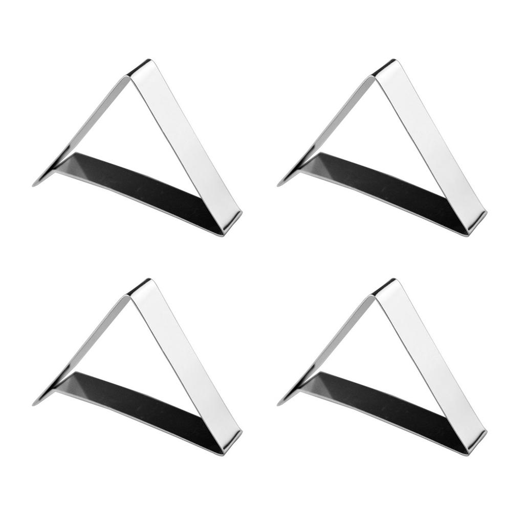 6Pcs Tablecloth Clips Stainless Steel Triangular Shape 5cm Opening Tablecloth Holders Clamps