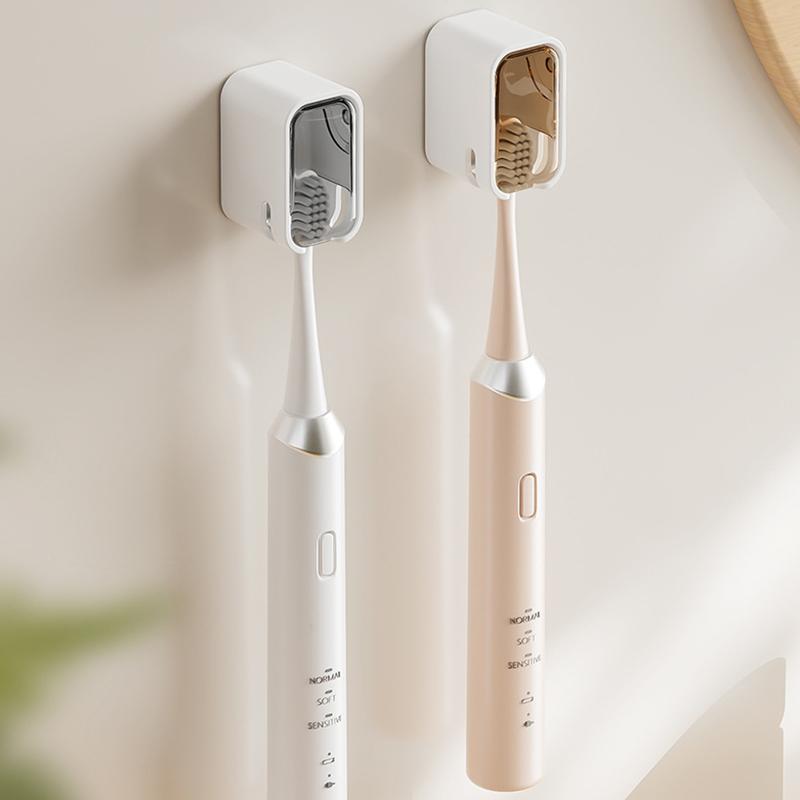 Dustproof Wall-mounted Toothbrush Holder Punch-free Bathroom Organizer For Electric Toothbrush Storage