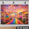 2D Carnival Circus Rainbow Photo Backdrop Kids Party Decor Cloth