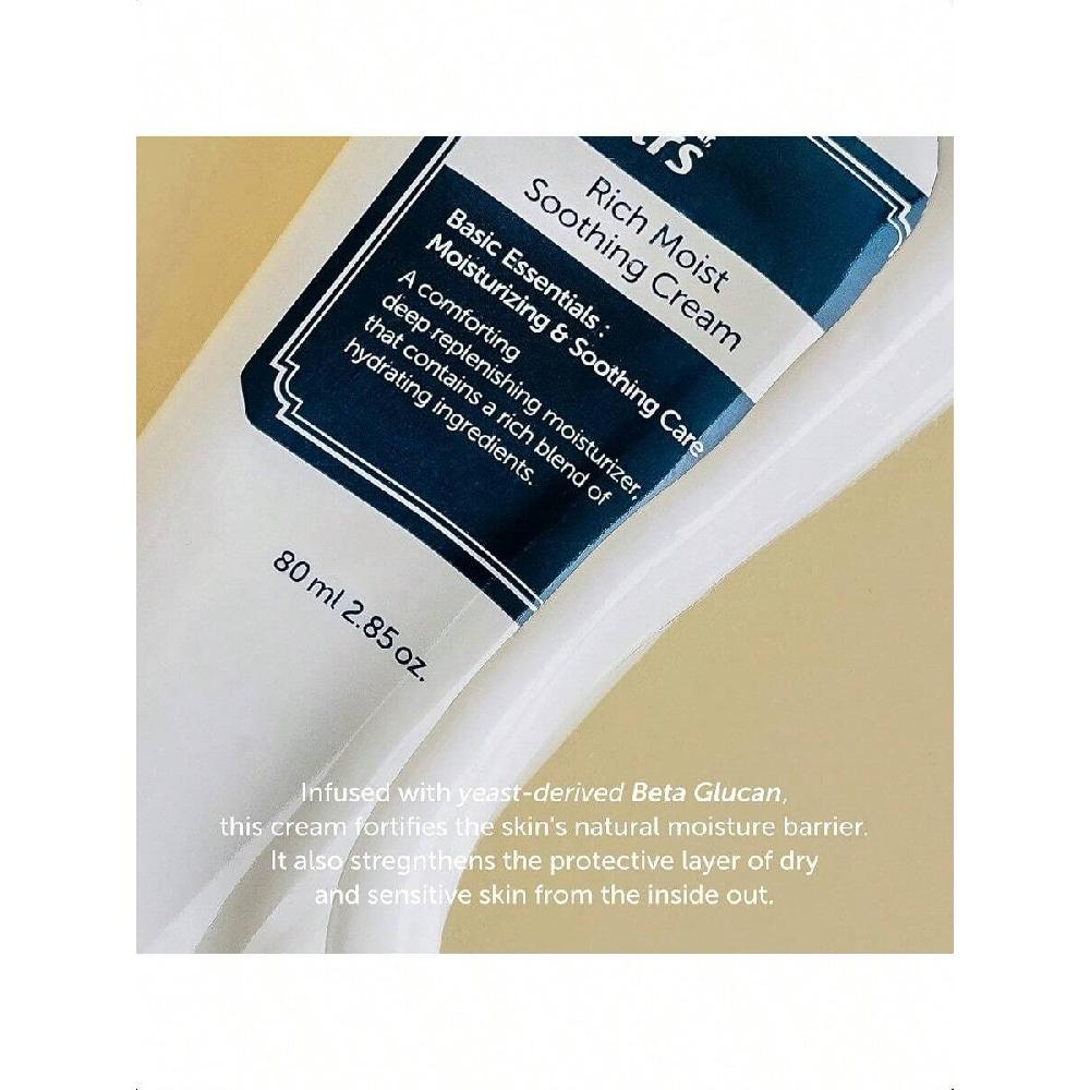 Dear, Klairs Rich Moist Soothing Cream 80g Repair Skin Barrier, Sensitive Skin, Hypoallergenic, Centella Asiatica, Ceremide, Moisturizer, Hydration