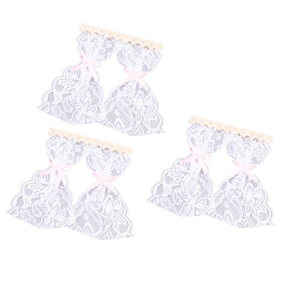 3 Pcs Dollhouse Lace Curtain Vintage Exquisite Elegant Miniature Lace Curtain for 1 12 Dollhouses Decoration Photography