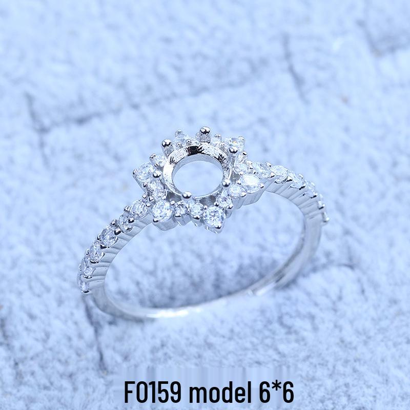 

Посеребренное регулируемое кольцо-снежинка с бриллиантами, женское модное Adjustable