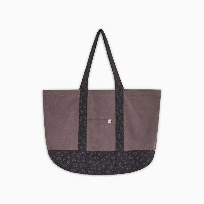 VINTAGE FLORAL TOTE BAG, PURPLE