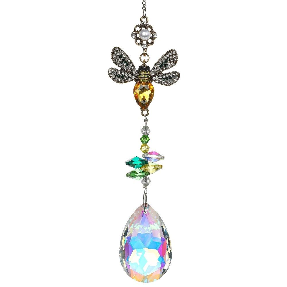 Crystal Sun Catcher Rotating Wind Spinner Home Decor Light Collection Pendant  Landscape