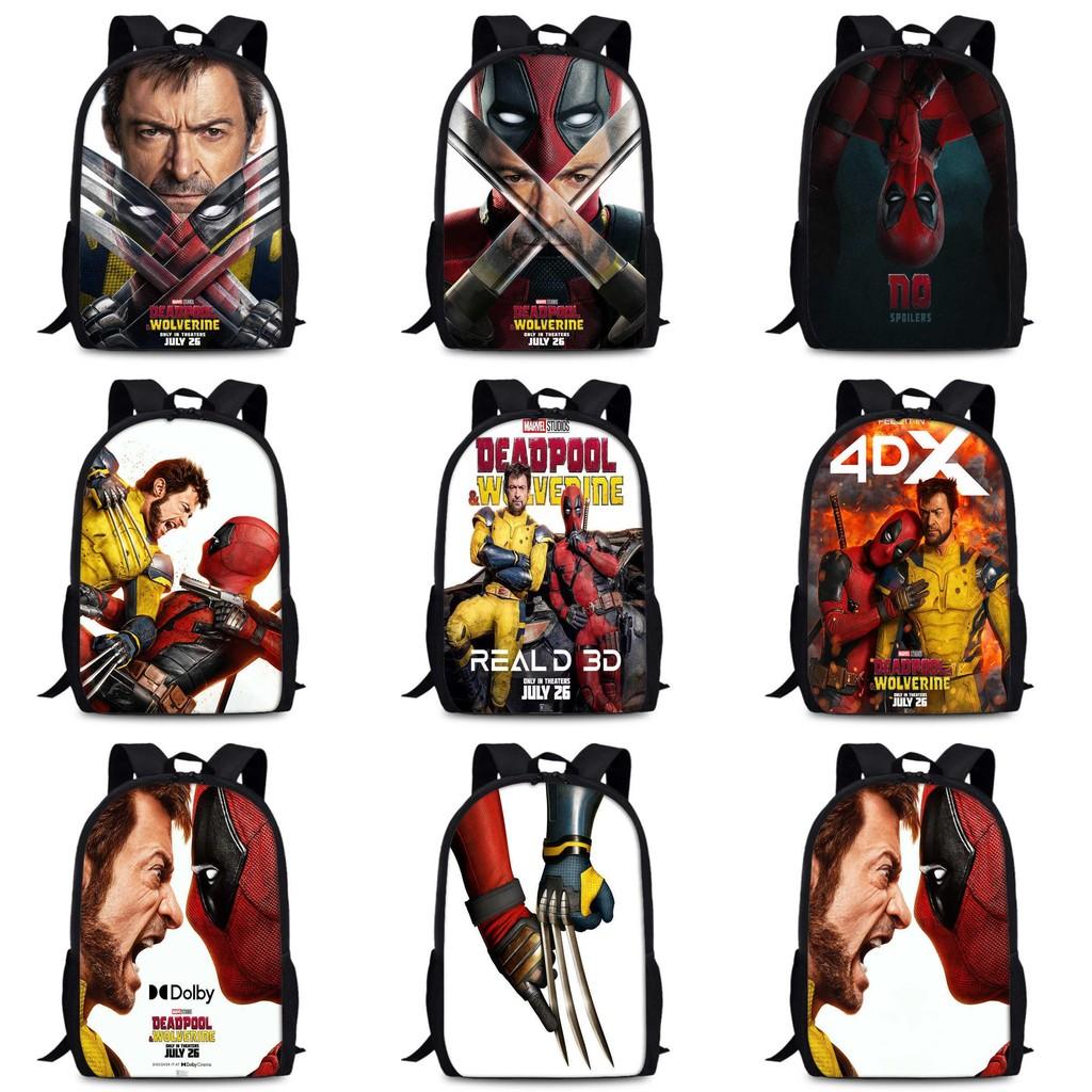 Großes Fassungsvermögen Deadpool und Wolverine Rucksack für die Schule Unisex Design