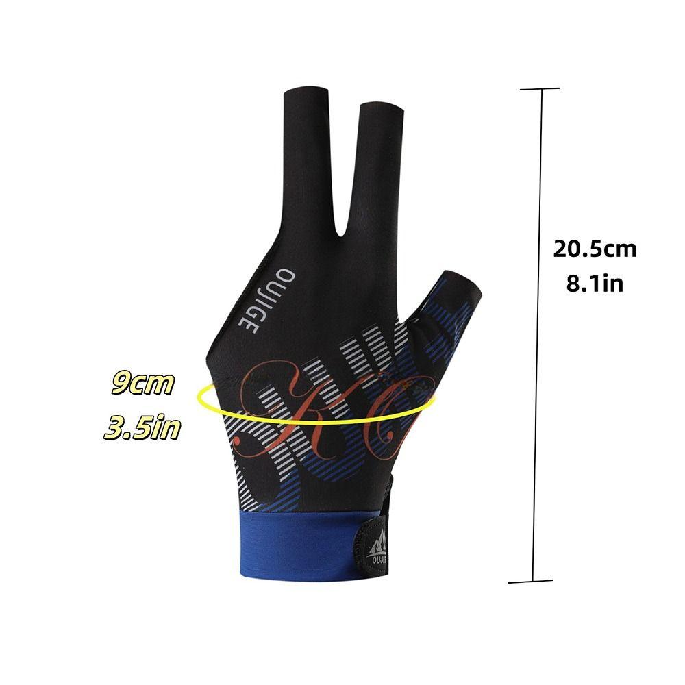 Halkfri Vänsterhand Biljardhandske Halkfri Andningsbar Tre-fingershandske Elastisk Biljard Träningshandskar Träningsaccessoarer