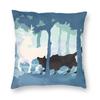 Unlikeliest Friends Stag Wolf Square Pillowcase Polyester Linen Velvet Printed Zip Decorative Throw Pillow Case Car