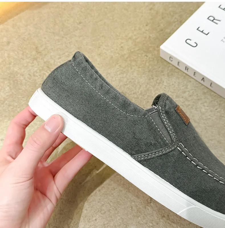 Men's Casual Canvas Shoes Comfortable Walking Flats for Man Breathable Lightweight Denim Students Youths Sport Fashion Sneakers