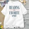 Vintage Reading Is My Favorite Sport T Shirt Bookish Tee Book Reader Bookworm Tshirt Librarian Booklover Tshirt Women Clothing