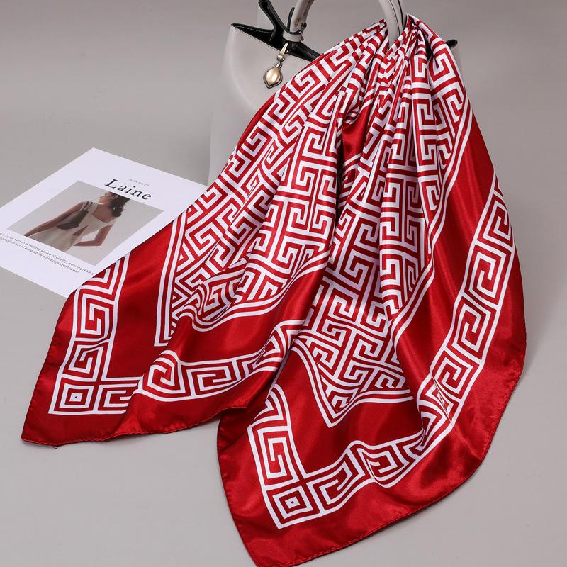 90 Square Scarves, Silk Scarves, Women's New Spring and Summer High-end Sense Versatile, Thin Scarves, Shawls Outside