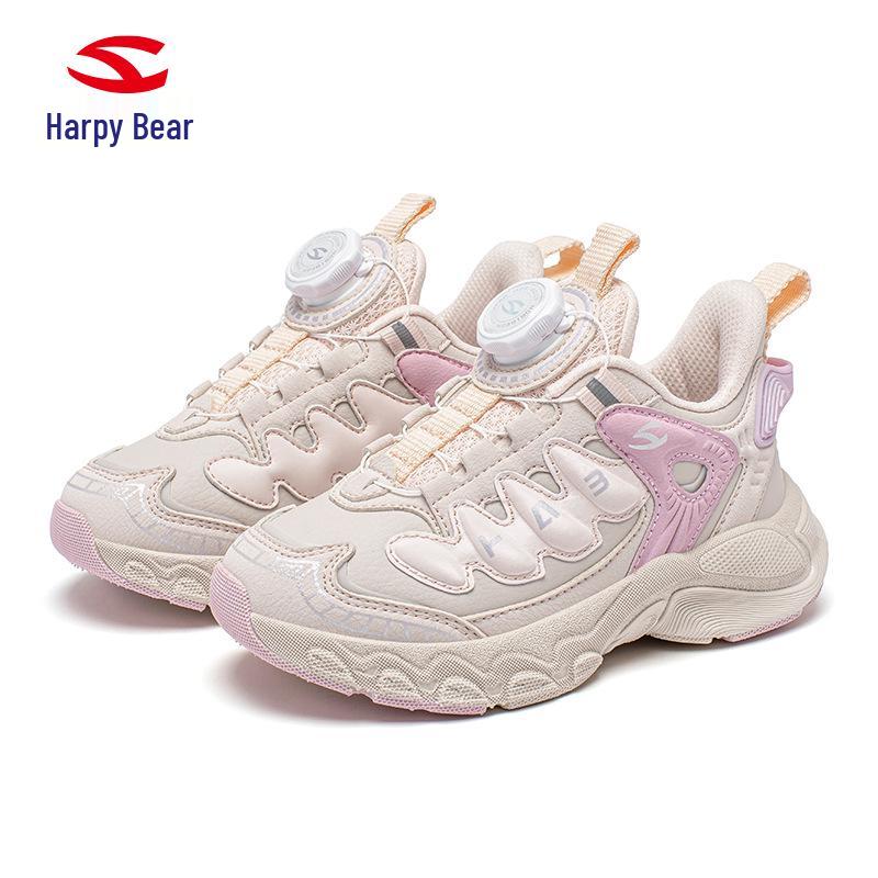 

Hapi Bear Girls Leather Sneakers: Dirt-Resistant, Spring/Autumn, Campus Running Shoes. 27