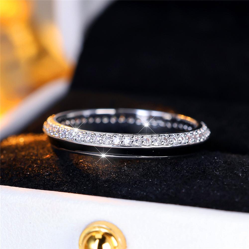 Cute Female Black Enamel Engagement Ring Vintage Silver Color Wedding  For Women